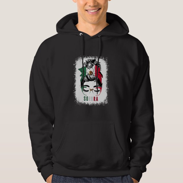 Sonora Girl Messy Bun Bandana And Glasses Mexico M Hoodie (Framsida)