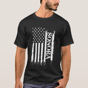 Sonora United Stater Distress w US Flagga T Shirt