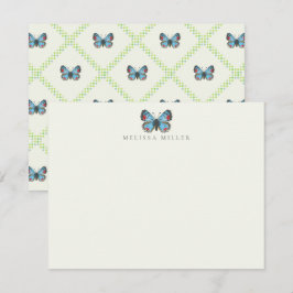 Sonoran Blue Butterfly Flat Note Card Anteckningskort