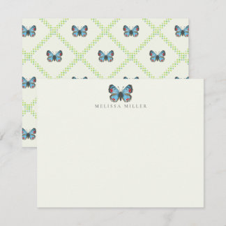 Sonoran Blue Butterfly Flat Note Card Anteckningskort
