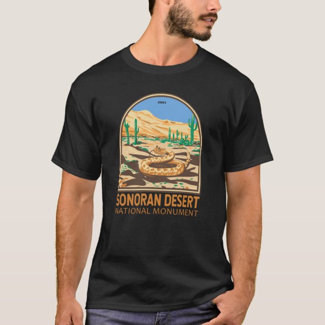 Sonoran Desert National Monument Rattlesnake Retro T Shirt (Framsida)