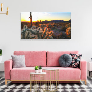 Sonoran Desert scenic sunset Arizona cactus foto Canvastryck