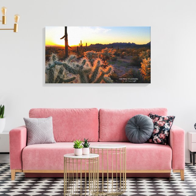 Sonoran Desert scenic sunset Arizona cactus foto Canvastryck (Insitu (Vardagsrum))