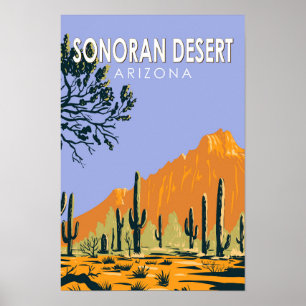 Sonoranöknen Arizona Vintage konst Poster