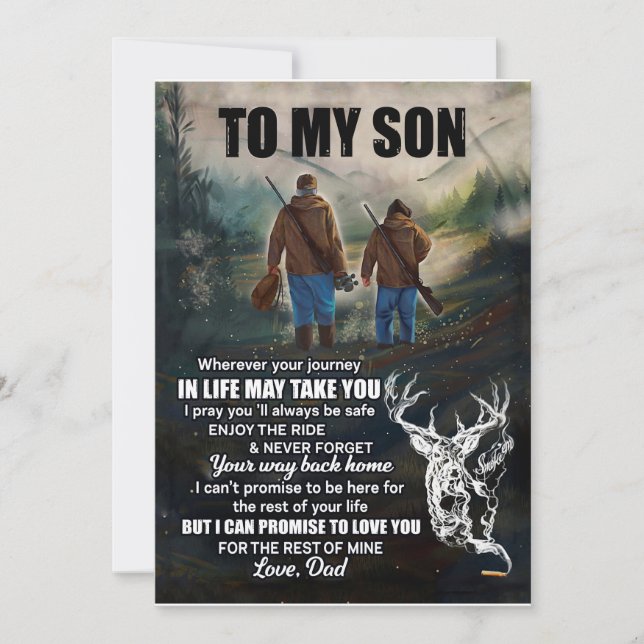 Sonpresent | Brev till min son kärlek från pappa Inbjudningar (Framsida)