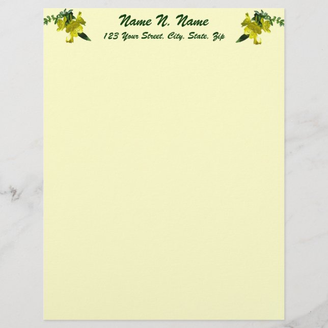 Sönrops Primrose Series Letterhead Brevhuvud (Framsida)