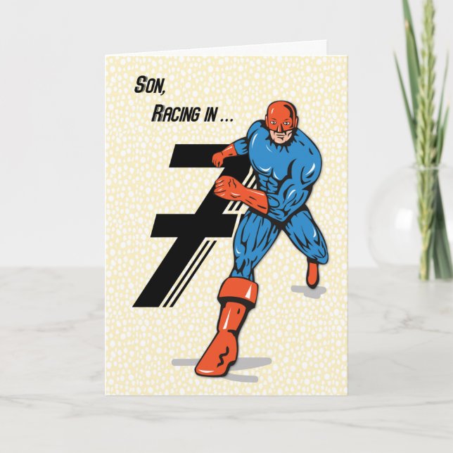 Sons 7-års superhjälte kort (Framsida)