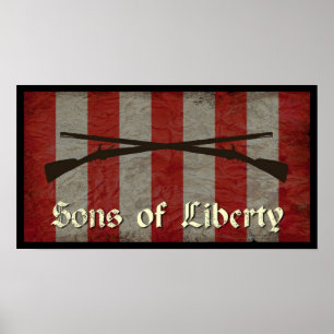 Sons av frihetflagga med två Muskets Poster