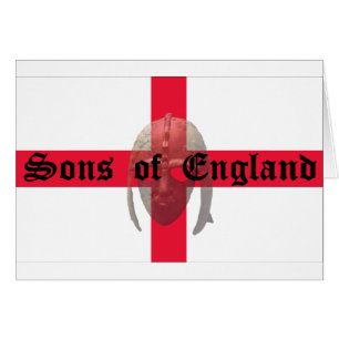Sons av hjälmen för England textSaxon Hälsningskort