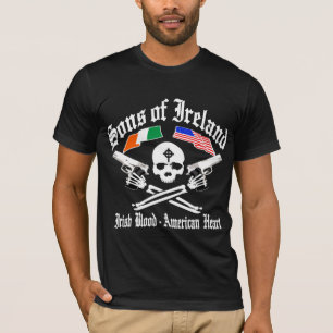 SONS av IRLAND irländskt blod/amerikanhjärta T Shirt