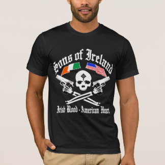 SONS av IRLAND irländskt blod/amerikanhjärta T Shirt
