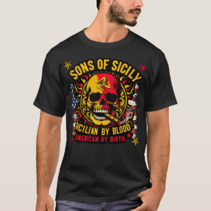 Sons av Sicilien från Blood American av Birth T Shirt