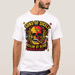 Sons av Sicilien från Blood American av Birth T Shirt