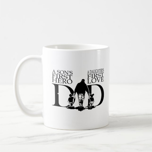 Son's & Dotter's First Hero - PAPPA Kaffemugg (Vänster)