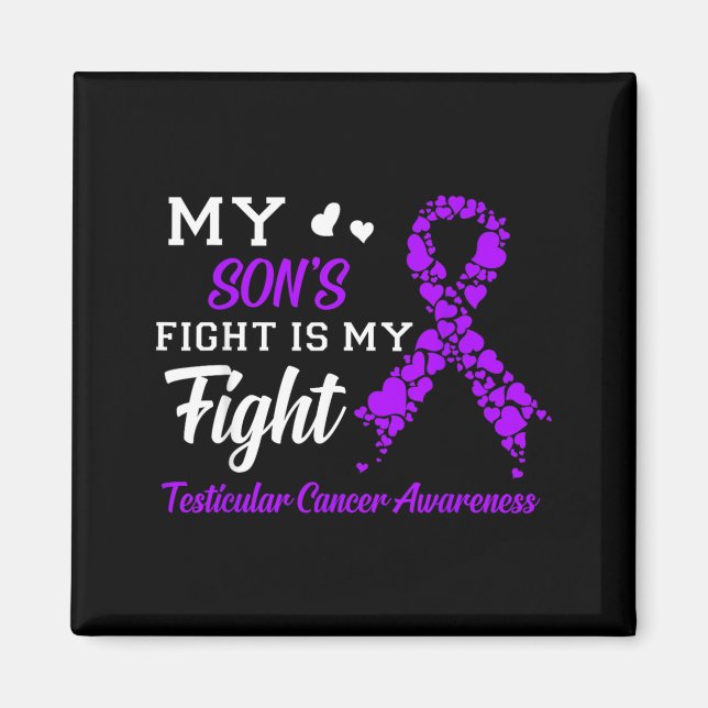 Sons Fight Is Fight Testikelcancer Medvetenhet Magnet (Framsidan)