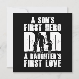 Sons First Hero Dad Daughters First Love Papa Dad  Inbjudningar