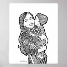 Son's kärlek - Mor och Son Art Print