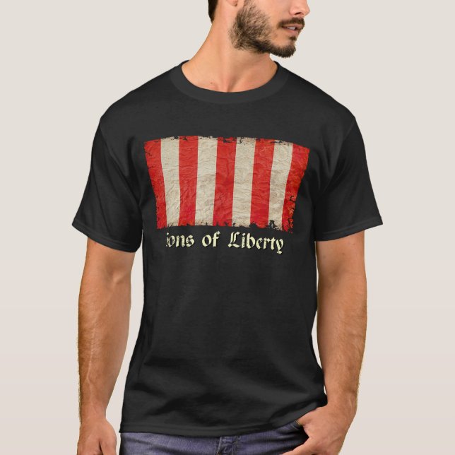 Sons Liberty Flagga Zip-uppåt T Shirt (Framsida)