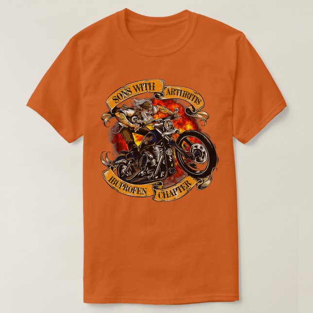 Sons med artrit Ibuprofen Kapitel Motorcykel T Shirt (Design framsida)