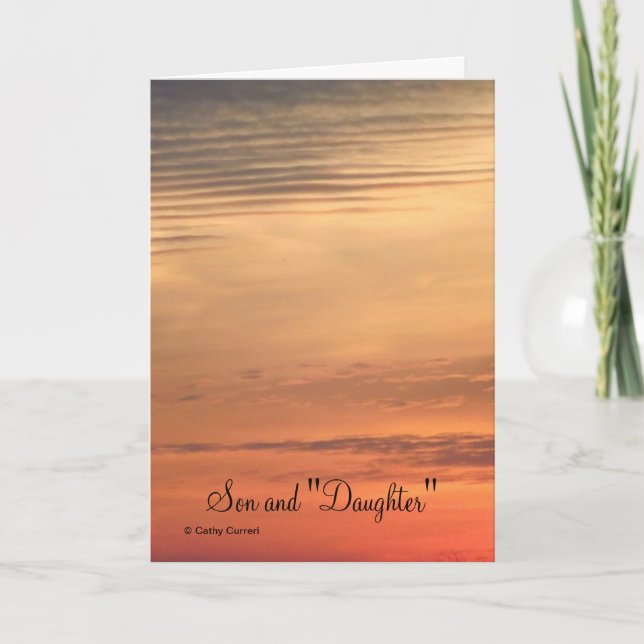 Sons och "dotter" årsdagskort kort (Framsida)