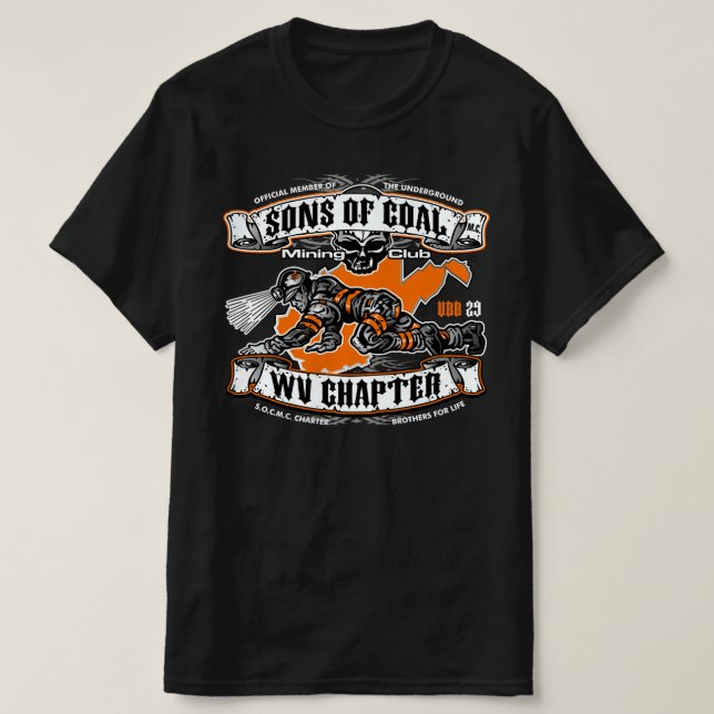 SONS OF COAL MINING CLUB T SHIRT (Design framsida)