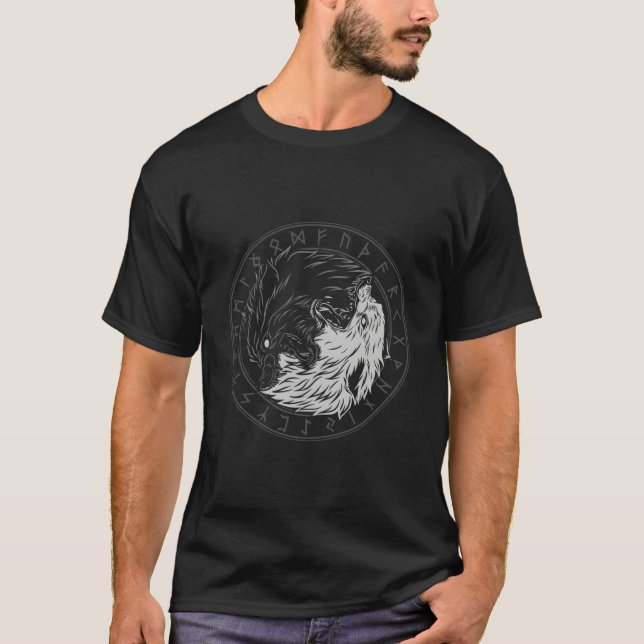 Sons Of Fenrir Skã¶Ll And I Ying Yang Wolf T Shirt (Framsida)