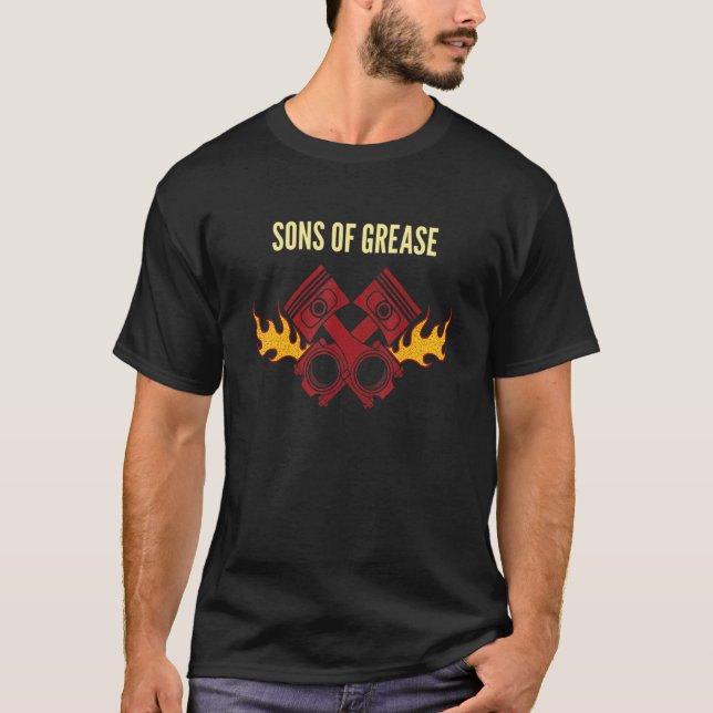 Sons of Grease Mechanic Pappa Joke Car Repair Slå T Shirt (Framsida)