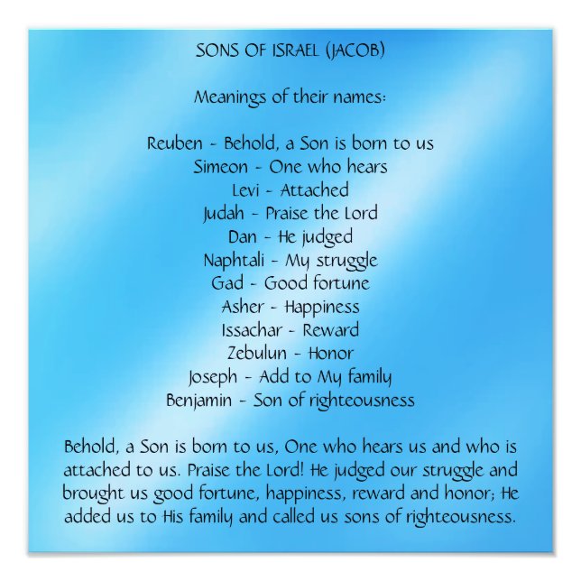 Sons of Israel Fototryck (Framsidan)