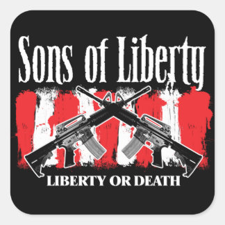 Sons of Liberty LIBERTY ELLER DATH-klistermärken Fyrkantigt Klistermärke