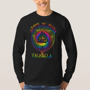 Sons of Odin Valhalla Viking Valknut Back Print T Shirt