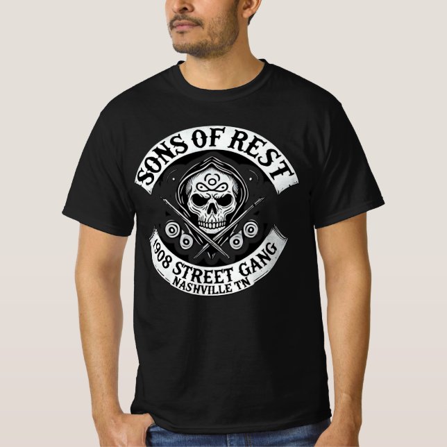 SONS OF REST 🔪 Nashville TN C. 1908 Street Gang T Shirt (Framsida)