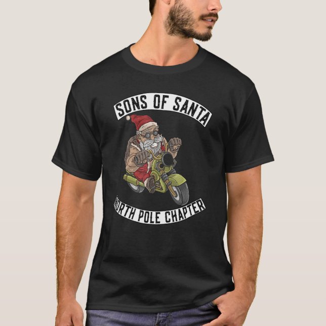 Sons Of Santa Merry Christmas Eve Rocker Xmas Moto T Shirt (Framsida)