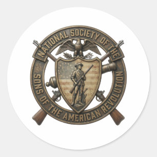 Sons of the American Revolution Förfadersstolthet Runt Klistermärke