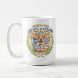 Sons of the American Revolution SAR Est 1889 Stolt Kaffemugg