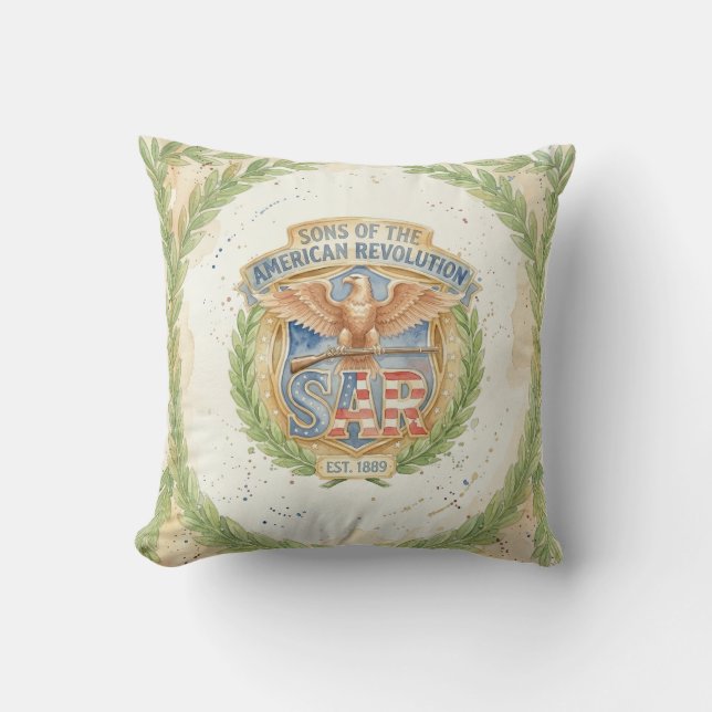 Sons of the American Revolution SAR Est 1889 Stolt Kudde (Framsida)