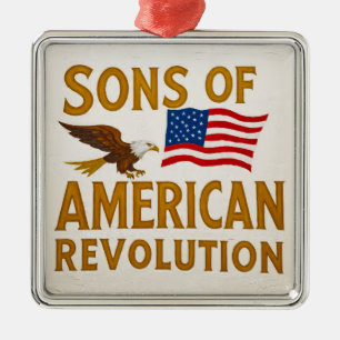 Sons of the American Revolution SAR örn USA Julgransprydnad Metall