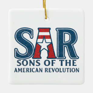 Sons of the American Revolution SAR stjärna USA Julgransprydnad Keramik