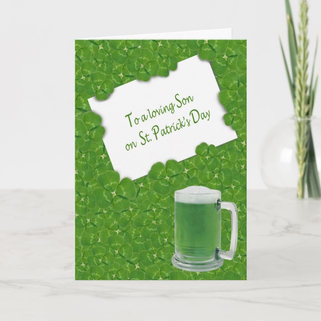 Sons St. Patrick's Day Fyrlämnade Klöver Kort (Framsida)