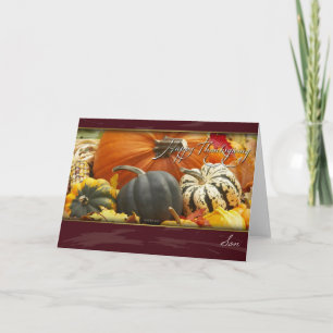 Son's Thanksgiving Card with Pumpkins Helgkort