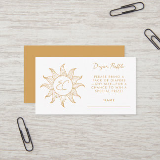 Sonshine Diaper Raffle Card Baby Shower-hölje Visitkort