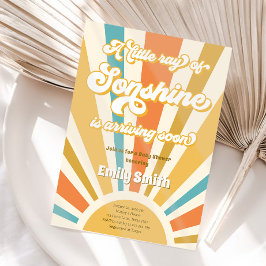 Sonshine Retro Boy Baby Shower Inbjudningar