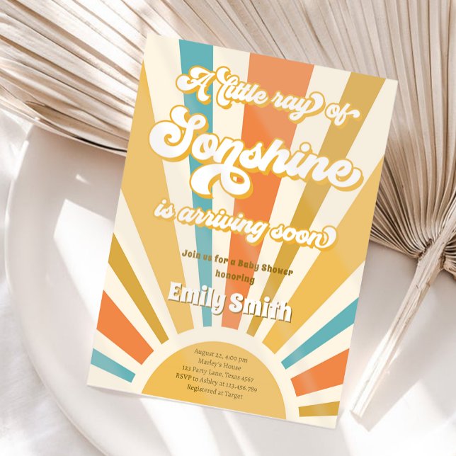 Sonshine Retro Boy Baby Shower Inbjudningar (Skapare uppladdad)
