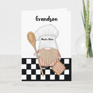 Sonson Födelsedag Whimsical Gnome Bagare Bakning Kort