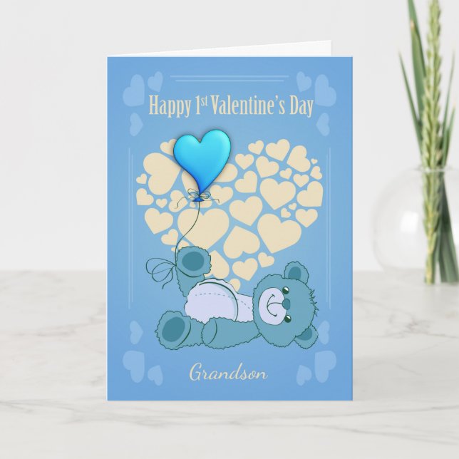 Sonson först 1st valentin dag med nallen Bea Helgkort (Framsida)