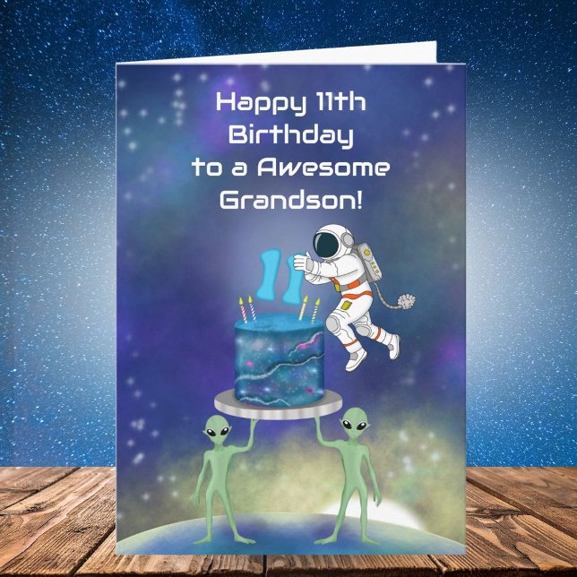 Sonson Glad 11-årsdag Astronaut med Cool  Kort (Skapare uppladdad)
