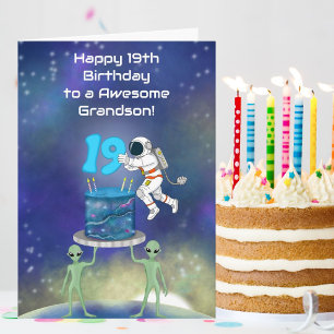 Sonson Glad 19-årsdag Astronaut med Cool Kort