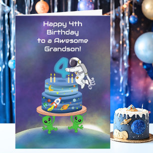 Sonson Glad 4-årsdag Astronaut med Cool Kort