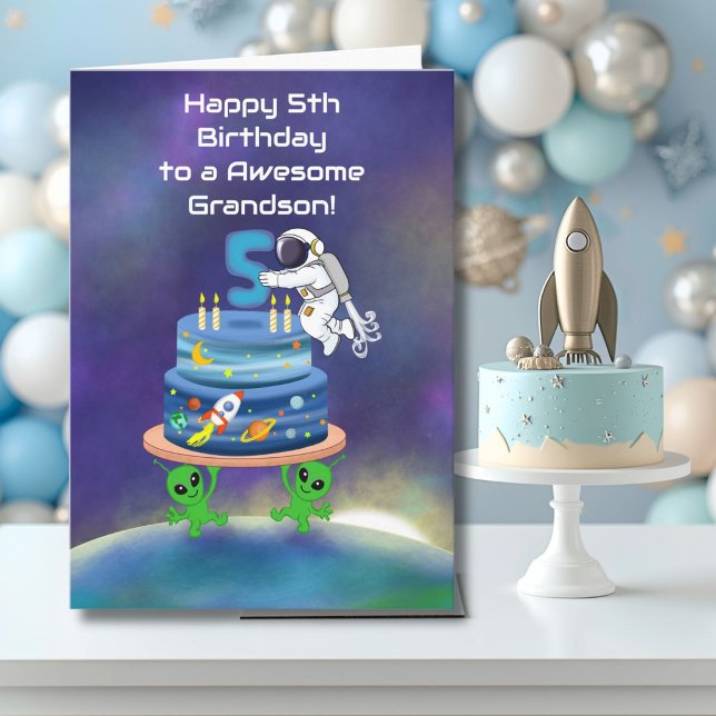 Sonson Glad 5-årsdag Astronaut med Cool Kort (Skapare uppladdad)