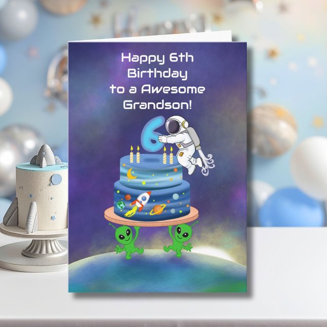 Sonson Glad 6-årsdag Astronaut med Cool Kort (Skapare uppladdad)