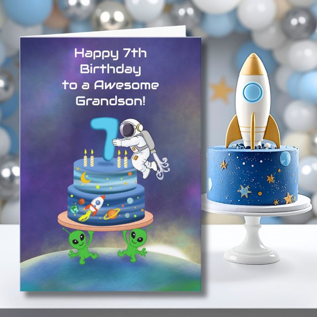 Sonson Glad 7-årsdag Astronaut med Cool Kort (Skapare uppladdad)